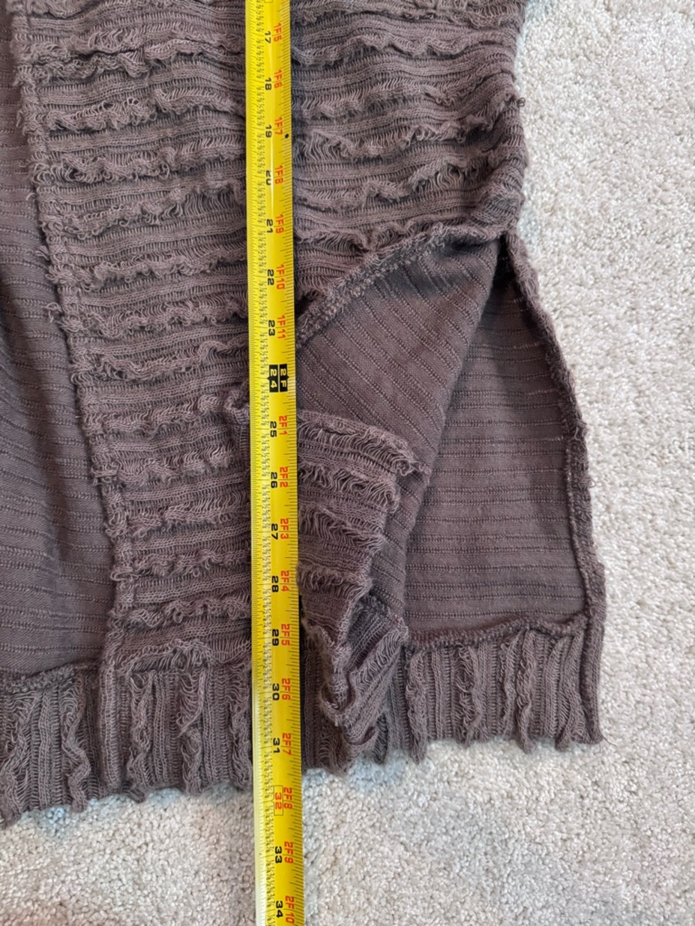 Amaryllis Taupe Cable-Knit Open Cardigan - Picture 8 of 9